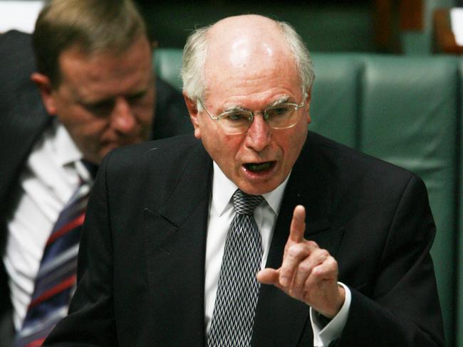 Politician Prime Minister John Howard during Question Time in House of Representatives, Parliament House in Canberra 13 Feb 2006.