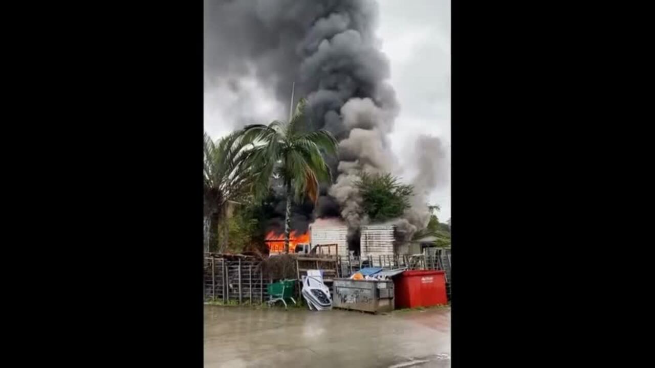 Home on fire in Burnside
