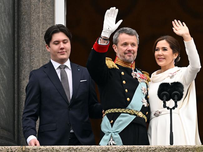 Crown Prince Christian makes his first appearance as heir to the throne of Denmark. Picture: AFP