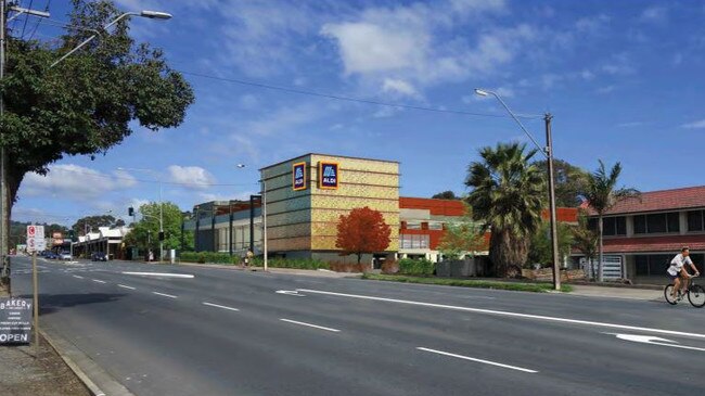 An artist impression of Aldi’s proposed store in Glenunga.