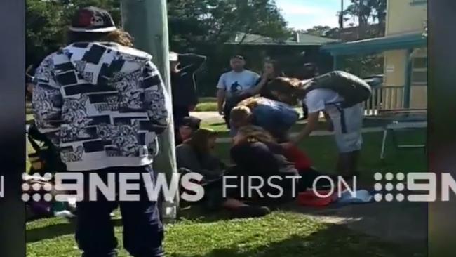 There have been multiple stabbings at a park in Murwillumbah, NSW. Picture: Nine News.