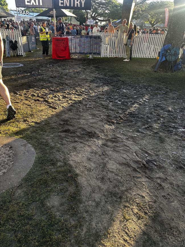 Muddy conditions at Blues on Broadbeach. Picture: Ann Wason Moore.