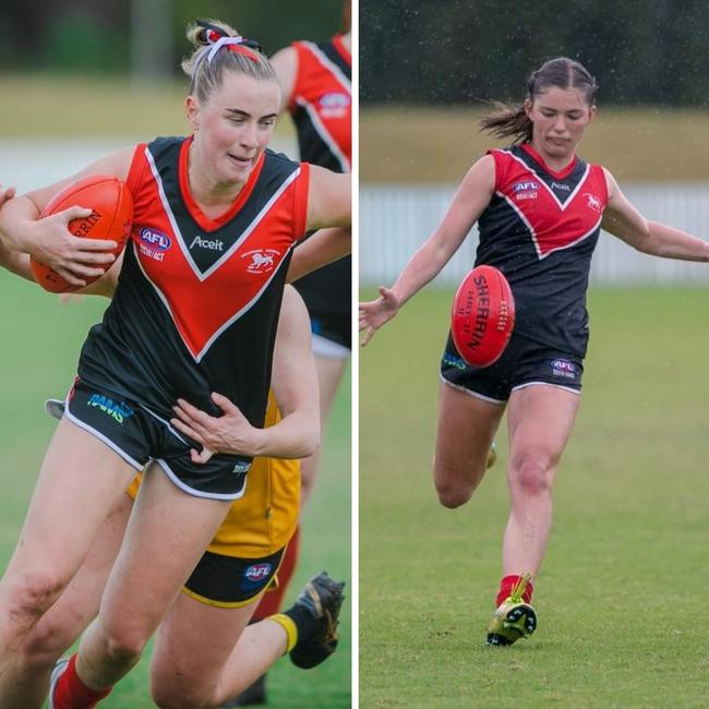 Zoe Williams (left) and captain Lauren Myers (right) of the Wollongong Lions Senior Women. Pictures: Supplied