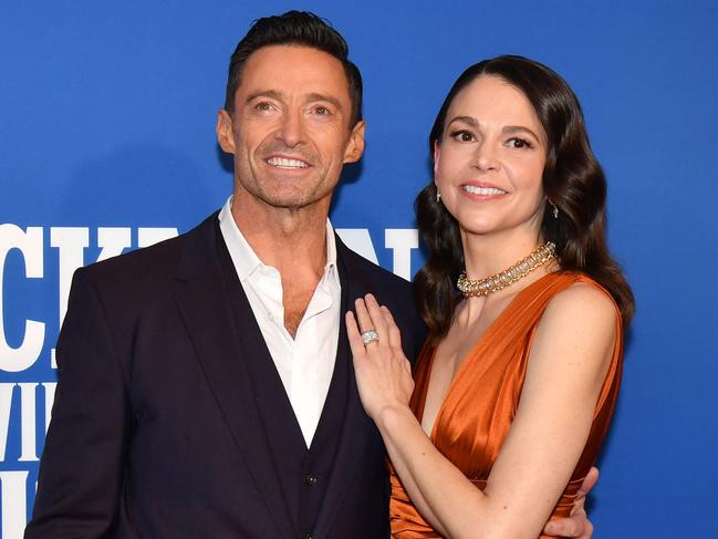 Hugh Jackman and Sutton Foster at the opening night of The Music Man. Picture: AFP