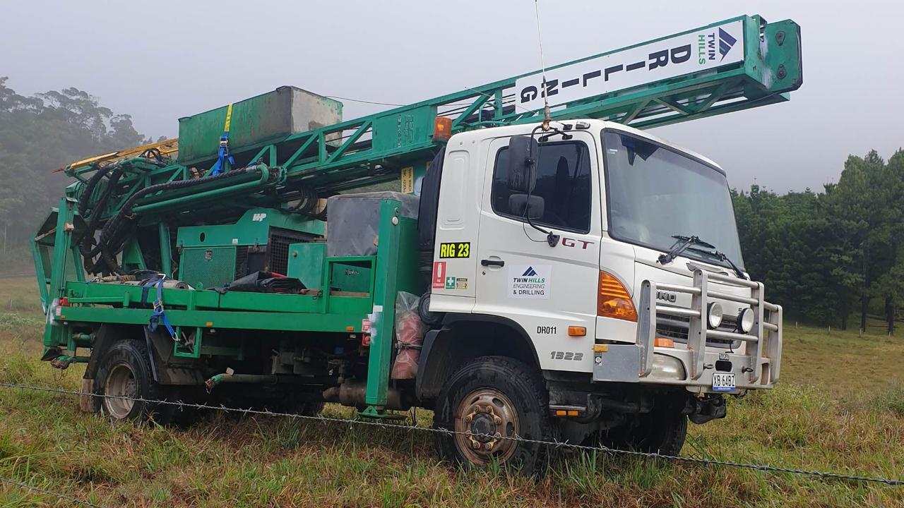 A Twin Hills Engineering and Drilling truck at Dalrymple Heights in June 2023. Picture: Contributed