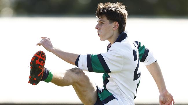 Jack Capuana of Parade College kicks a goal. Picture: Daniel Pockett/AFL Photos/via Getty Images