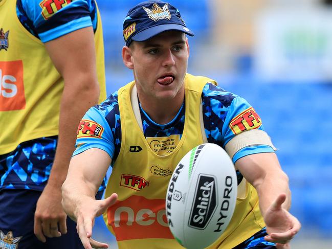 AJ Brimson and the Titans team train at CBus Stadium in Robina. Pics Adam Head