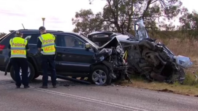 A Ford and a Jeep collided at Parwan about 10am on September 17, 2023. Picture: Channel Nine