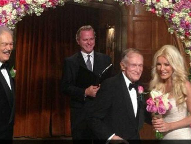Crystal Harris and Hugh Hefner getting married. Picture: Supplied