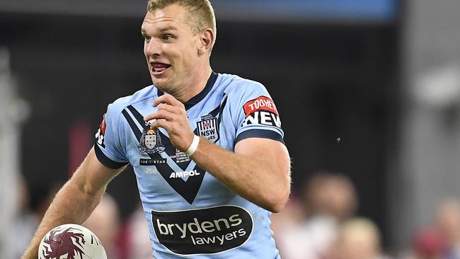 Tom Trbojevic on the charge for the Blues. Picture: Ian Hitchcock/Getty Images