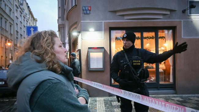 The city has a heavy police presence on the streets, with authorities saying the gunman has been ‘eliminated’ Picture: Gabriel Kuchta/Getty Images