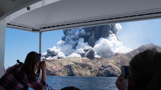 The White Island eruption in 2019 was one of the major events that marked Jacinda Ardern’s premiership. Picture: AFP.