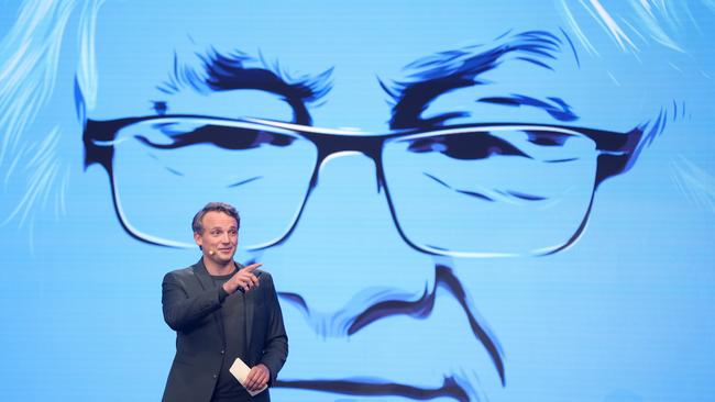 Mr Klein in Germany giving a speech. Picture: Alex Grimm/Getty Images