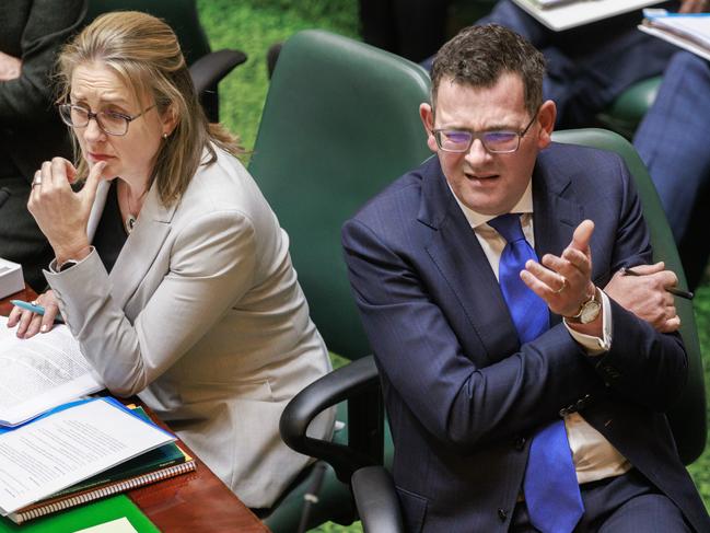 MELBOURNE, AUSTRALIA - NewsWire Photos MAY 31st, 2023:  Deputy Premier Jacinta Allen and Premier Daniel Andrews during Question Time at Victorian Parliament. Picture: NCA NewsWire / David Geraghty