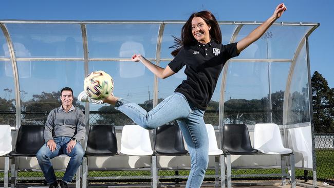 Mikayla Vidmar, daughter of ex-Australian soccer player and coach Tony Vidmar, is one to watch with Adelaide City this WNPL season. Picture: Sarah Reed