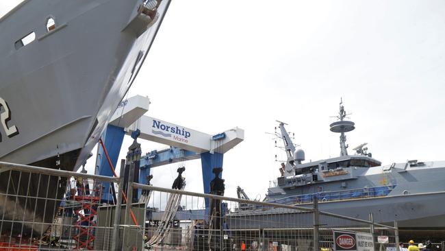 A new a 5000-tonne ship-lift will be accessed by defence, commercial and recreational vessels. Picture: Peter Carruthers