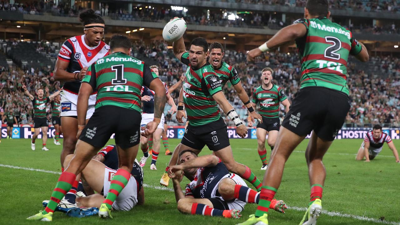 A conference system would ensure traditional rivals such as the Rabbitohs and Roosters would play each other twice every year. Picture: Cameron Spencer/Getty Images