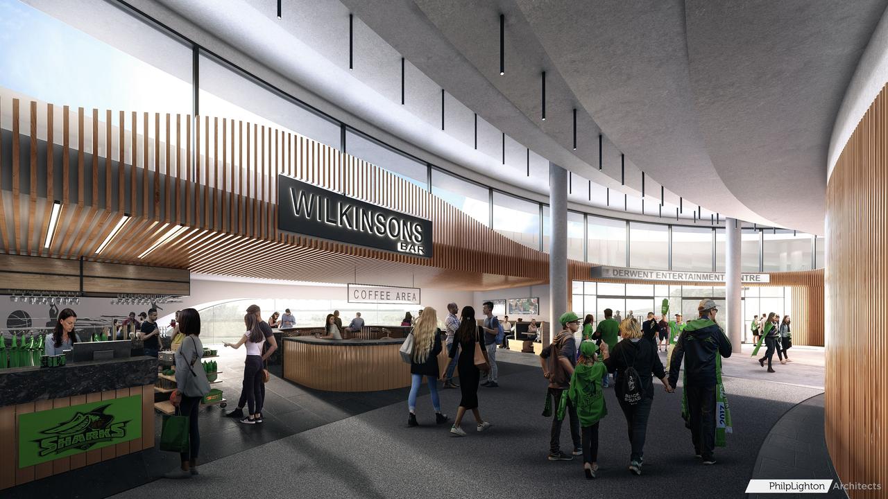 An artist’s impression of the renovations to be undertaken on the Derwent Entertainment Centre ahead of it hosting NBL basketball games. Picture: SUPPLIED