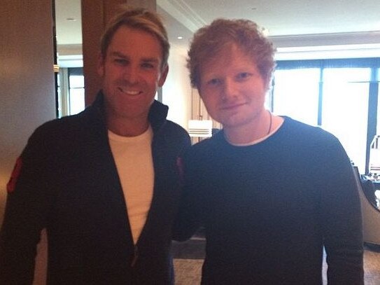 Shane Warne with pop star Ed Sheeran, who may be at the MCG for the cricketing great’s state funeral. Picture: Instagram