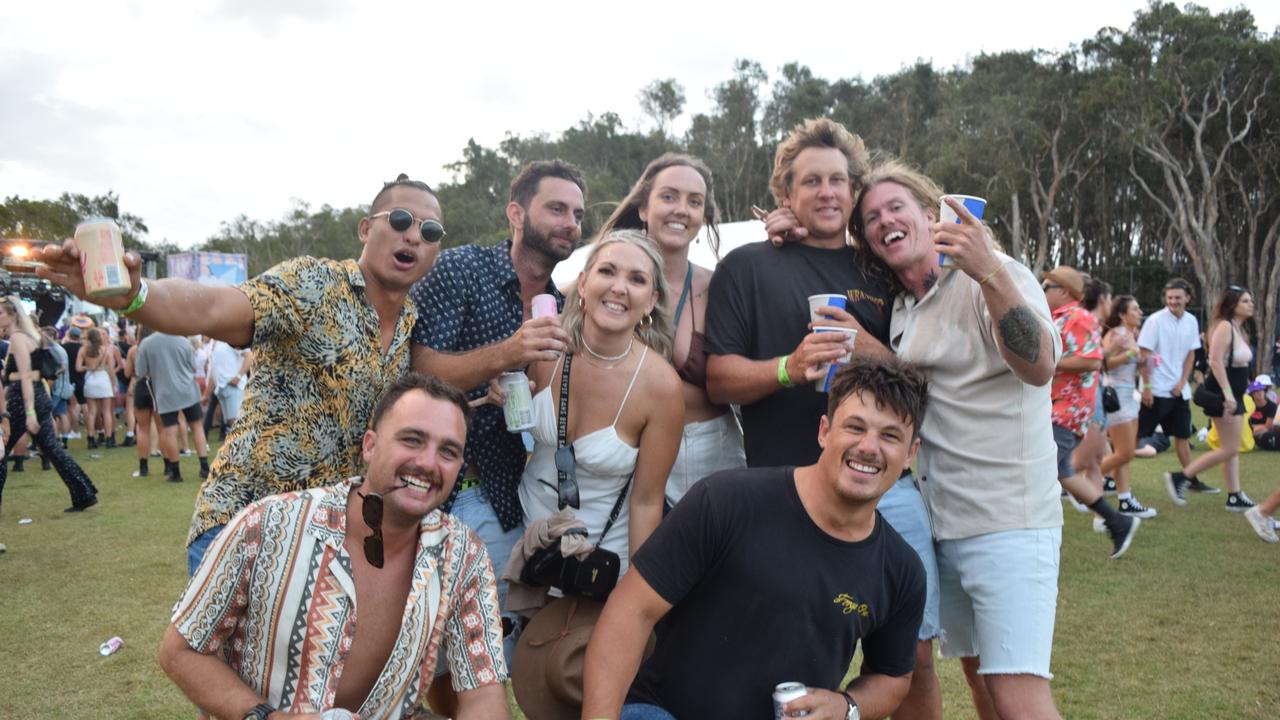 Festival-goers at The Jynx House Amplified music festival in Coolum