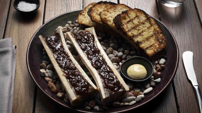 Glenelg Public House stand out dish: bone marrow with onion jam Photography : Russell Shakespeare