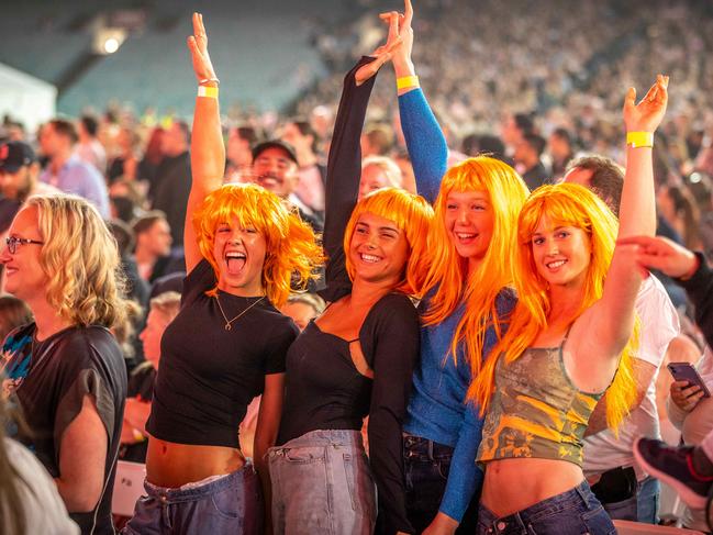 Fans enjoying the Ed Sheeran concert. Picture: Jake Nowakowski