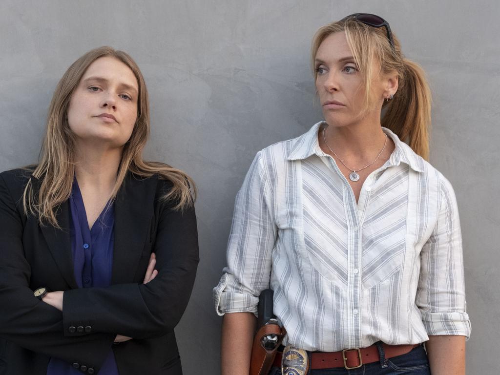 Both Merritt Wever, left, and Toni Collette were nominated for the stellar true crime series Unbelievable. Picture: Netflix via AP