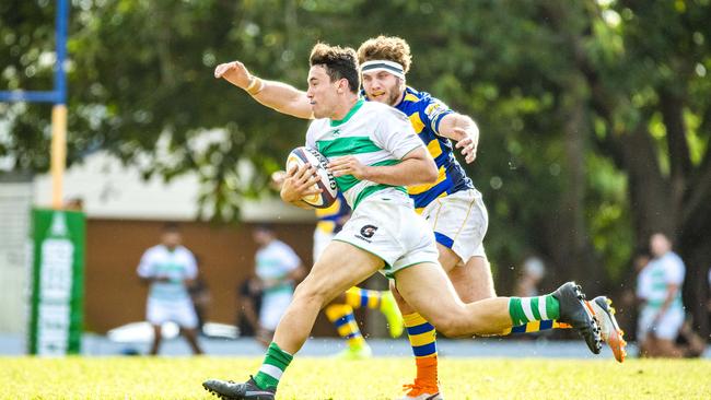 Lloyd Gorman tackled by Matt Smit. Picture: Richard Walker