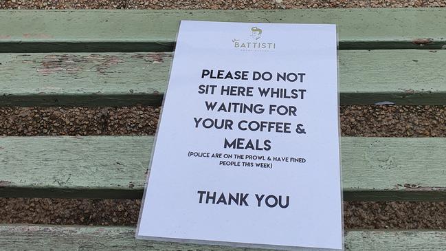 Warning to coffee customers at Mount Martha Village.