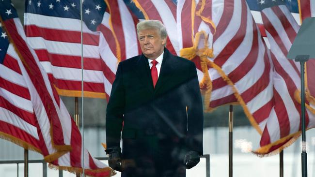 Donald Trump prepares to speak to supporters from The Ellipse near the White House as they flocked to the capital. Picture: AFP