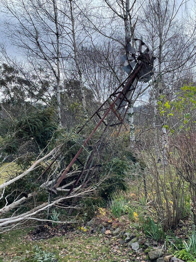 Damage after wild storms destroyed homes and left towns without power in parts of Victoria. Picture: Zoe Phillips