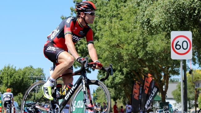 Cadel Evans warms up before the start of the national championship road race. Picture: Reece Homfray.