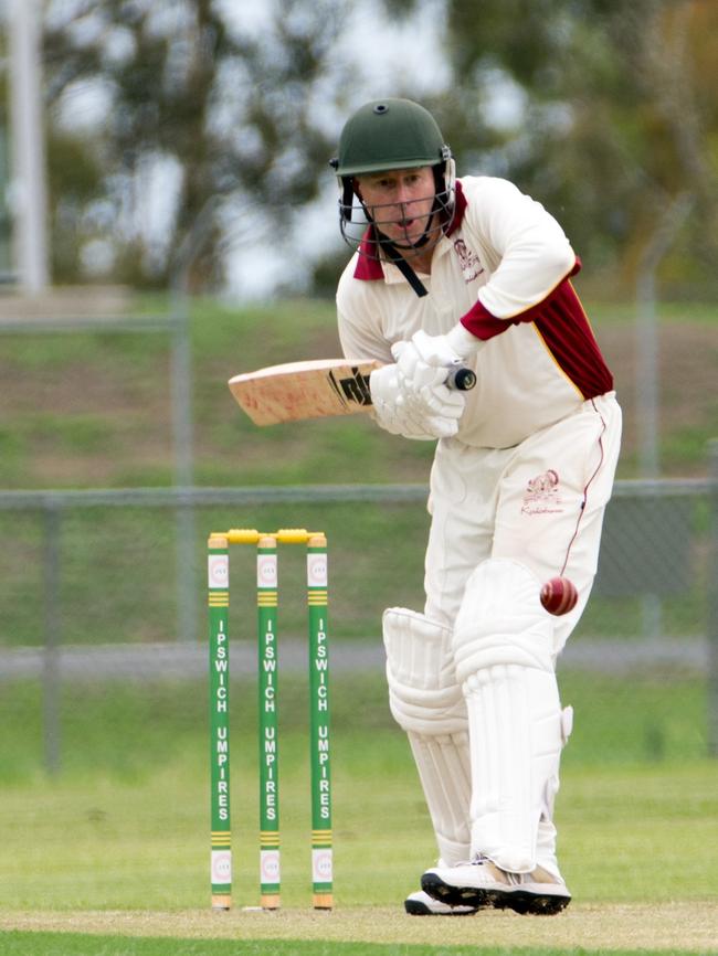 Centrals opener Wayne Jones sizes up the situation in the Harding-Madsen Shield one-day grand final against Laidley. Centrals won that game just before Christmas. Picture: Gary Reid