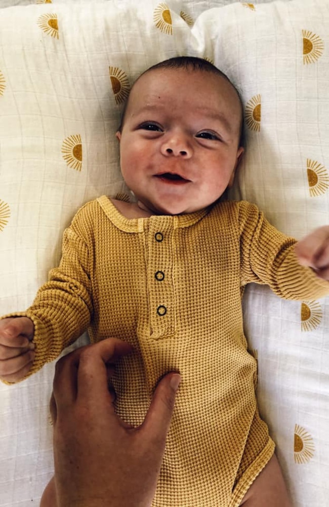 Ocea Conrad William Skinner was born on December 12, 2021, at Mackay Base Hospital, weighing 3410g and measuring 50cm, the first child for Kyle Skinner and Cole Trueman. Picture: Cole Trueman DMBD21
