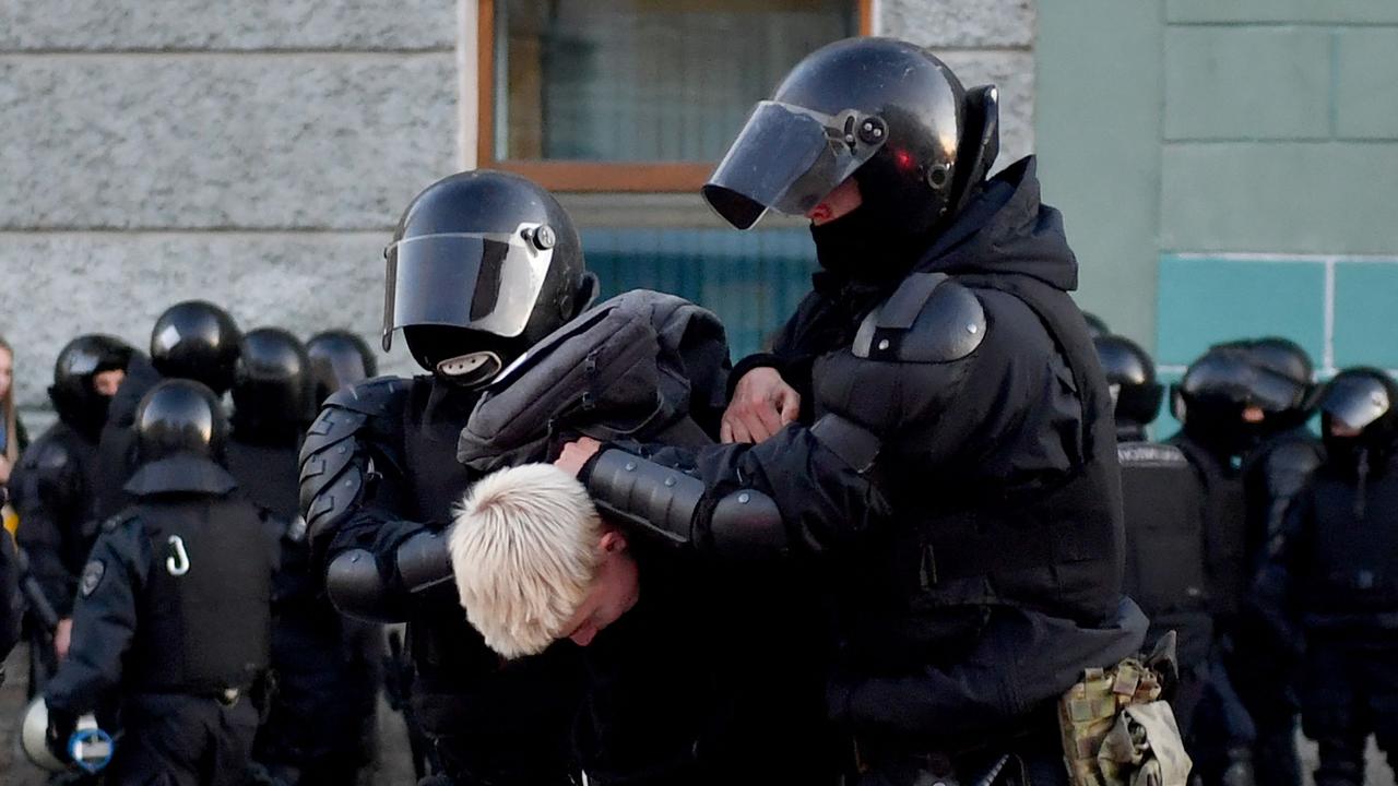 Detained anti-mobilisation protesters have said police have given them call-up papers in custody. Picture: AFP