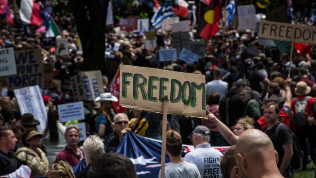 Protesters on Saturday. Photo: Getty Images