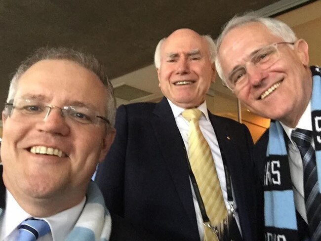 Scott Morrison, John Howard and Malcolm Turnbull. Source: Twitter