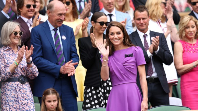 Kate received a standing ovation after making her appearance at the men's final. Picture by Clive Brunskill/Getty Images.