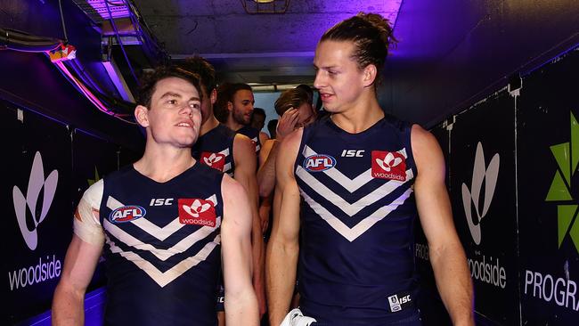 Lachie Neale going toe-to-toe with Nat Fyfe would be compulsory viewing. Picture: Paul Kane/Getty Images.