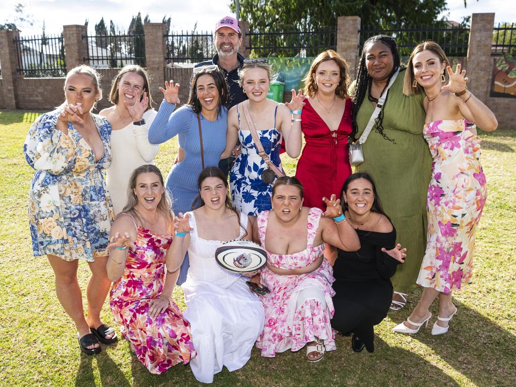 Toowoomba Bears Women team members (front, from left) Kendal Lane, Taleah Ackland, Imagele Tuesley and Ainslie Gale and (back, from left) Brilee Barrow, Paige Carpenter, Lily Black, coach Ash Mann, Lillian Heeson, Olivia Landrigan, Eleni Rokomatu and Shona Byrne.