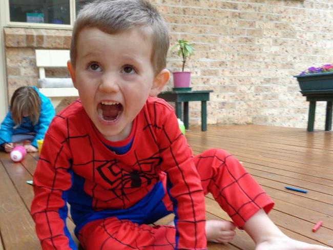 EMBARGO FOR TWAM 4 DEC 2021. New photo of Missing  boy William Tyrrell wearing  the actual Spiderman suit in which he disappeared in. Exhibit image released by the William tyrrell Inquest. Supplied