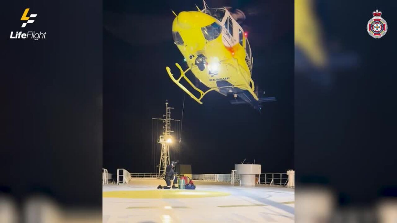 LifeFlight crew airlifts man from ship off Sunshine Coast in daring night rescue