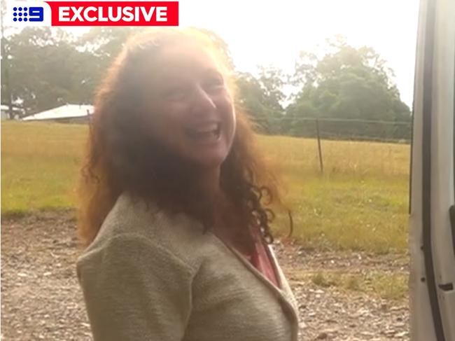 Kathleen Folbigg at her friend’s farm after her release from prison on Monday. Picture: Nine News