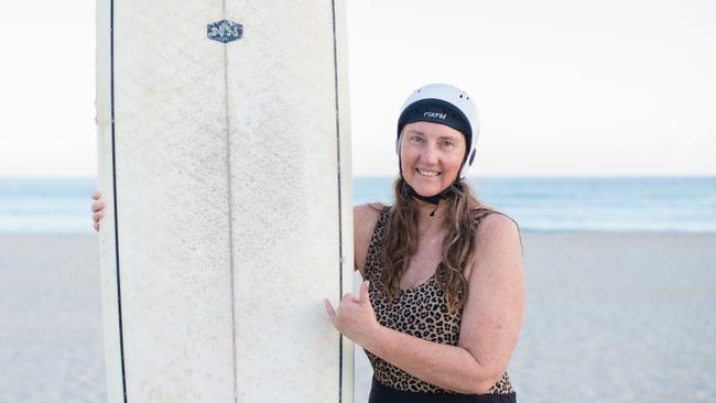 After suffering a brain injury as a passenger in a car crash Leanne Whitehouse was determined to get back in the surf – now she's competing. Picture: Hannah Jessup