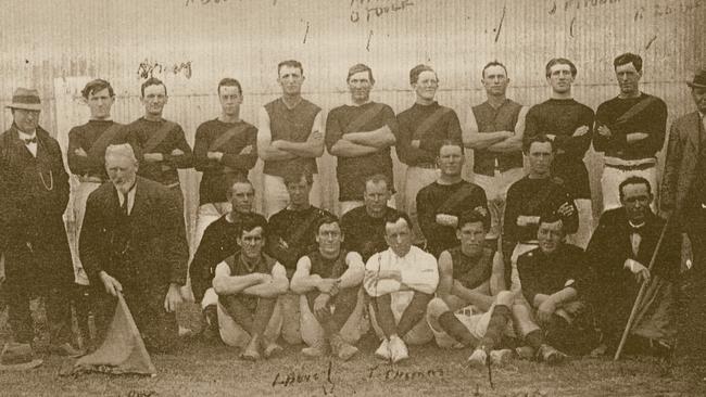 Local heroes: The Ultima 1919 premiership photo. Warrick Grey’s grandfather, Stan Grey, is third from the left in the back row.