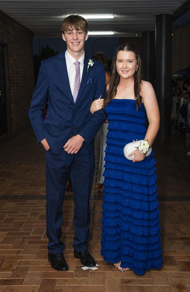 Isaac Drysdale and partner Eliza Anderson at Toowoomba Grammar School formal at Rumours International, Wednesday, November 13, 2024. Picture: Kevin Farmer