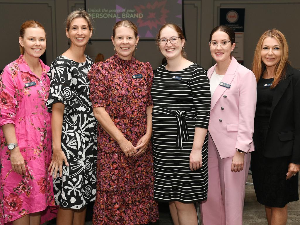 Kirsty Keyes, Gina Rahmel, Renee Bennett, Naomi Seymore, Tracey Mayhew and Sandra Moore at the Townsville Business Women's Circle's networking event. Picture: Shae Beplate.