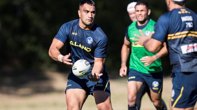 Marata Niukore preparing for his clash with the Broncos. Pic: Benjamin Cuevas