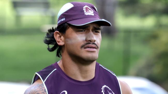 Brendan Piakura, at Broncos pre-season training, Rugby League NRL, Red Hill, on Sunday 2nd of December 2024 - Photo Steve Pohlner