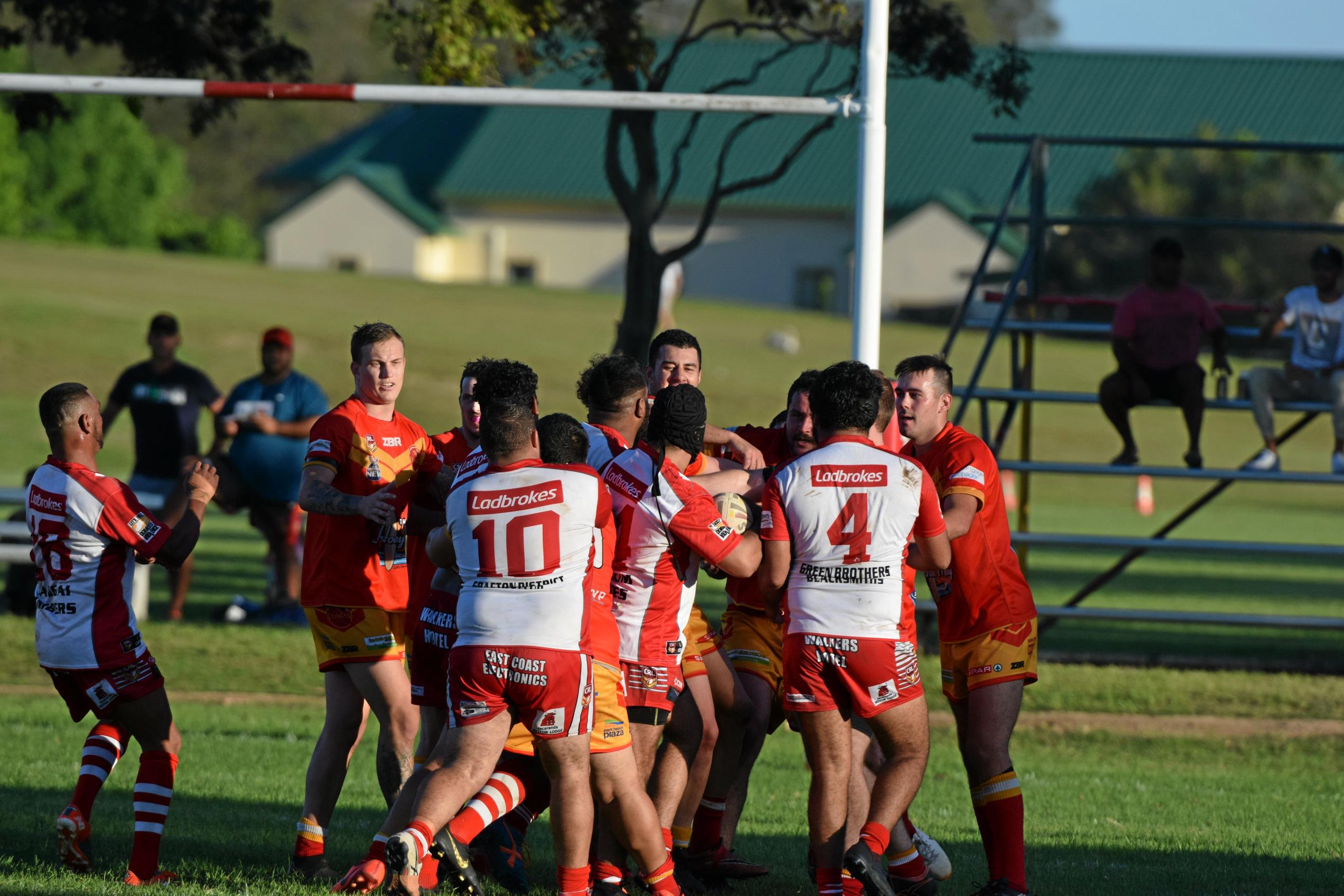 The Coffs Harbour Comets v South Grafton Rebels game had to be stopped early after numerous fights broke out and players were sent from the field.